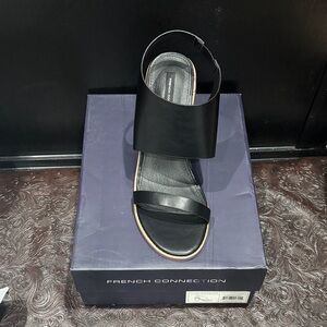 French Connection Sleek Black Sandals